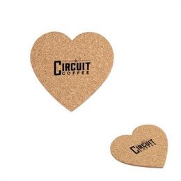 Custom Sustainable Heart Cork Coaster