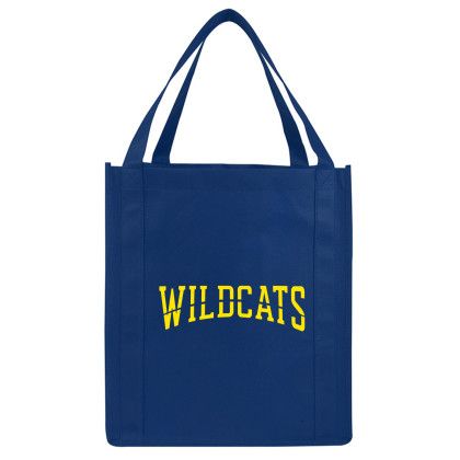 Custom Large Non Woven Grocery Tote - Navy Blue