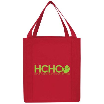 Custom Large Non Woven Grocery Tote - Red