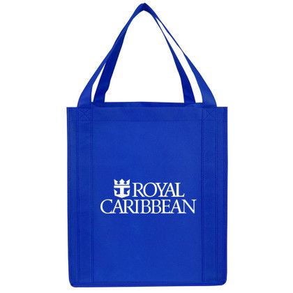 Custom Large Non Woven Grocery Tote - Reflex Blue