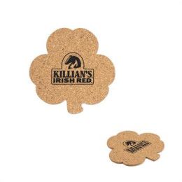 Custom Sustainable Shamrock Cork Coaster