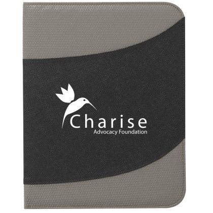 Gray Non-Woven 8 1/2" x 11" Bubble Promo Padfolio | Custom Padfolios