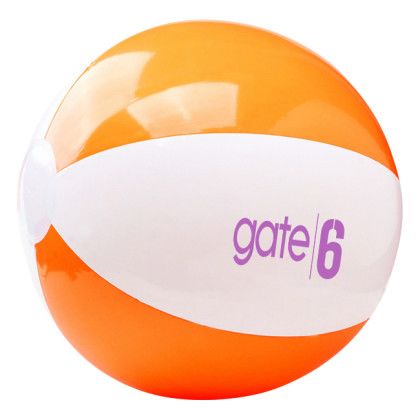 Custom 16" Two-tone Beach Ball - Orange with White