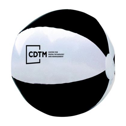 Custom 12" Two-Tone Beach Ball - Black with White