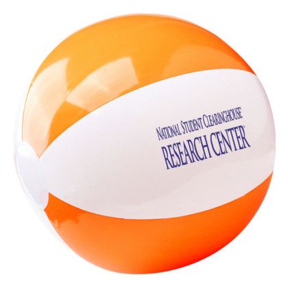 Custom 12" Two-Tone Beach Ball - Orange with White