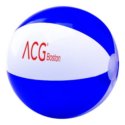 Custom 12" Two-Tone Beach Ball - Blue with White