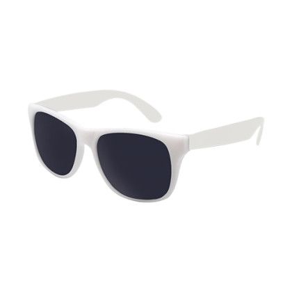 Custom White Trim Sunglasses - White with White