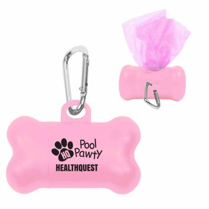 Custom Dog Bone Baggie Dispenser - Pink