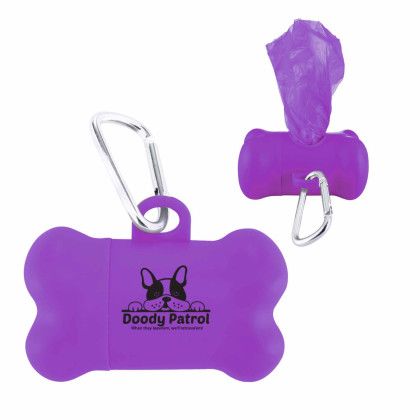 Custom Dog Bone Baggie Dispenser - Purple