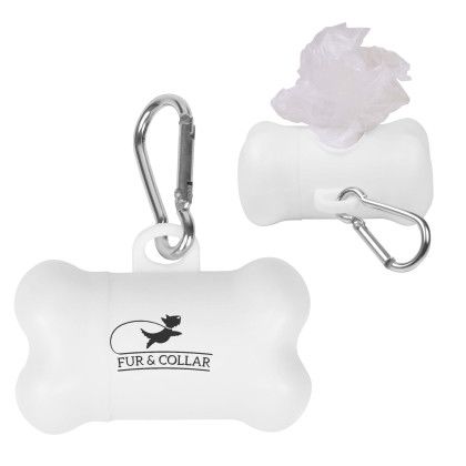 Custom Dog Bone Baggie Dispenser - White