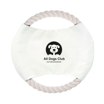 Custom Fido Flier Dog Rope Toy - White