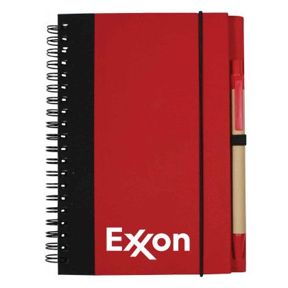 Custom Eco 5"x7" Hardcover Journal & Pen - Red