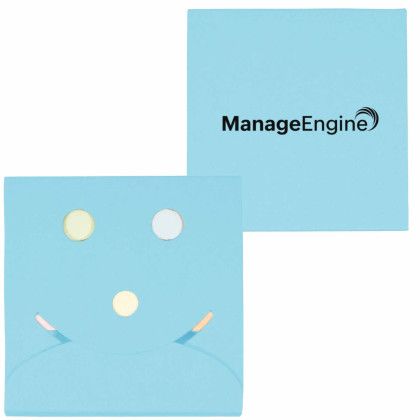 Custom Eco Inspired Smiley Face Sticky Note Pack - Light Blue