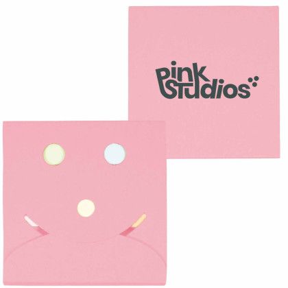 Custom Eco Inspired Smiley Face Sticky Note Pack - Pink