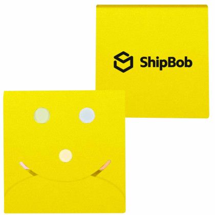 Custom Eco Inspired Smiley Face Sticky Note Pack - Yellow