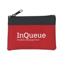 Custom Zippered Coin Pouch - Red with Black