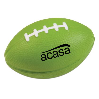 Custom 3" Football Stress Reliever - Lime Green