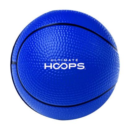 Custom Basketball Stress Reliever - Blue with Black