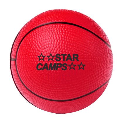 Custom Basketball Stress Reliever - Red with Black