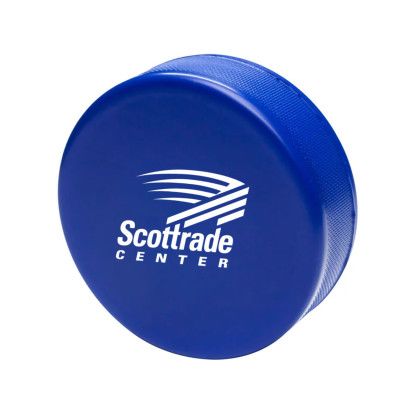 Custom Hockey Puck Stress Reliever - Blue