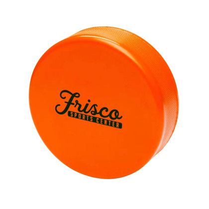 Custom Hockey Puck Stress Reliever - Orange