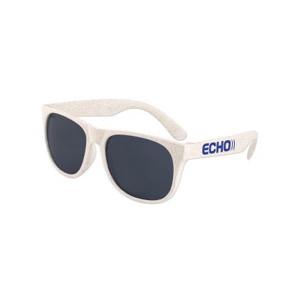 Custom Renewable Wheat Straw Classic Sunglasses - White Custom Renewable Wheat Straw Classic Sunglasses - White