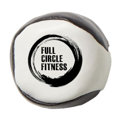 Custom 2" Two-Tone Hacky Sack Kick Ball - Black/White