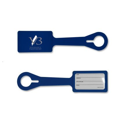 Custom Silicone Luggage Tag - Navy Blue 