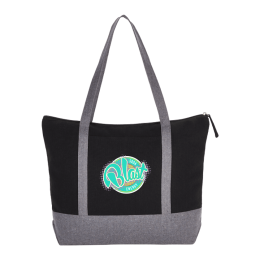 Custom Repose 10oz Recycled Cotton Zippered Tote - Black