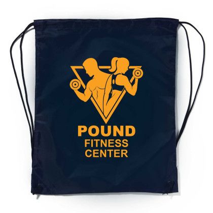 Custom Drawstring Backpack - Navy Blue