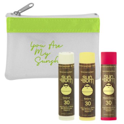 Custom Sun Bum 3-pc Lip Balm Kit - Frost White with Lime
