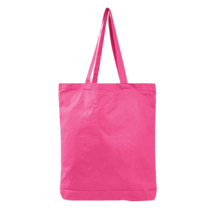 Colored Economical Tote Bag With Gusset- Hot Pink