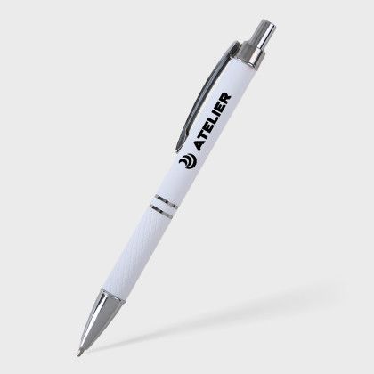 Custom Julienne Comfort Click Pen - White