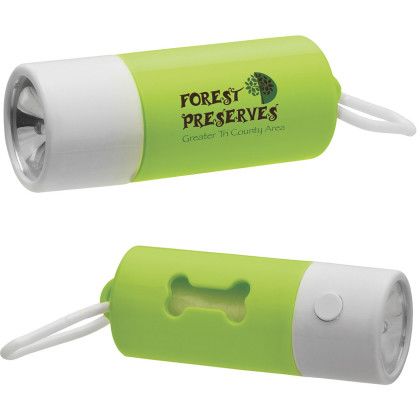 Custom LED Light-Up Dog Waste Bag Dispenser - Green Custom LED Light-Up Dog Waste Bag Dispenser - Green