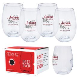 Custom Dishwasher Safe Govino 16 oz Wine Glass - 4 Pack