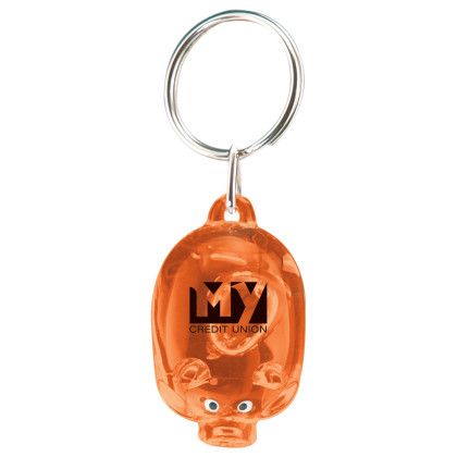 Custom Mr. Piggy Key Tag - Translucent Orange Custom Mr. Piggy Key Tag - Translucent Orange