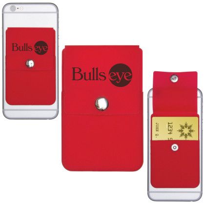 Custom Snap Cell Phone Card Holder - Red