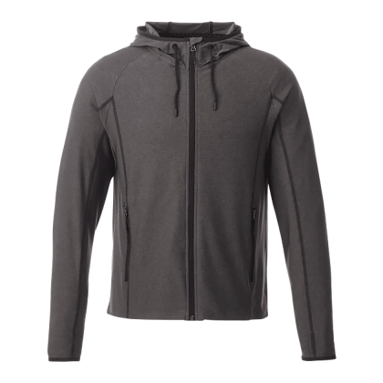 Custom Women's Kaiser Stretch Knit Full Zip Lightweight Jacket Hoodie - Black Smoke Heather