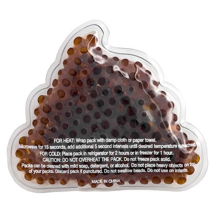 Custom Poo Emoji Gel Beads Hot/cold Pack - Back View