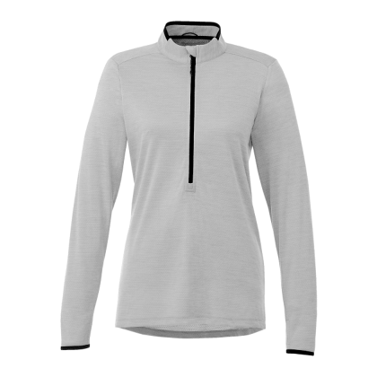 Custom Women's Mather Performance Knit Half Zip with Thumb Holes - Light Heather Gray