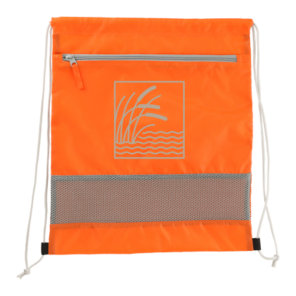 Custom Sparks Recycled Drawstring Bag - Orange