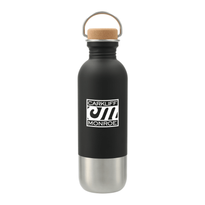 Custom Lagom Single Wall 27oz Stainless Steel Water Bottle - Black