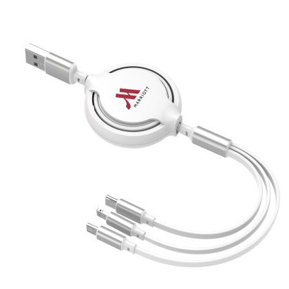 Custom 4-in-1 Retractable Cord Keeper - White