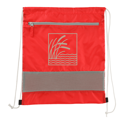 Custom Sparks Recycled Drawstring Bag - Red