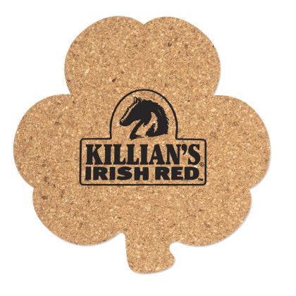 Custom Sustainable Shamrock Cork Coaster