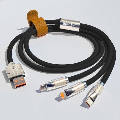 Custom 3-in-1 Heavy Duty Cable - Black