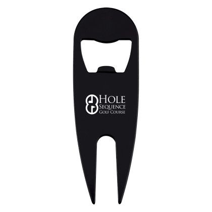 Custom Divot Tool With Bottle Opener - Black