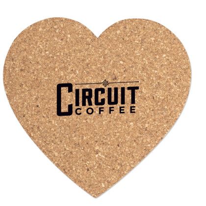 Custom Sustainable Heart Cork Coaster