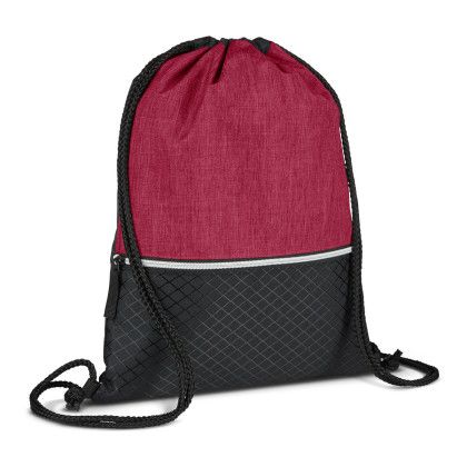 Custom Crosshatch Heather Drawstring Backpack - Heather Red