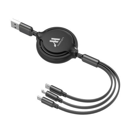 Custom 4-in-1 Retractable Cord Keeper - Black